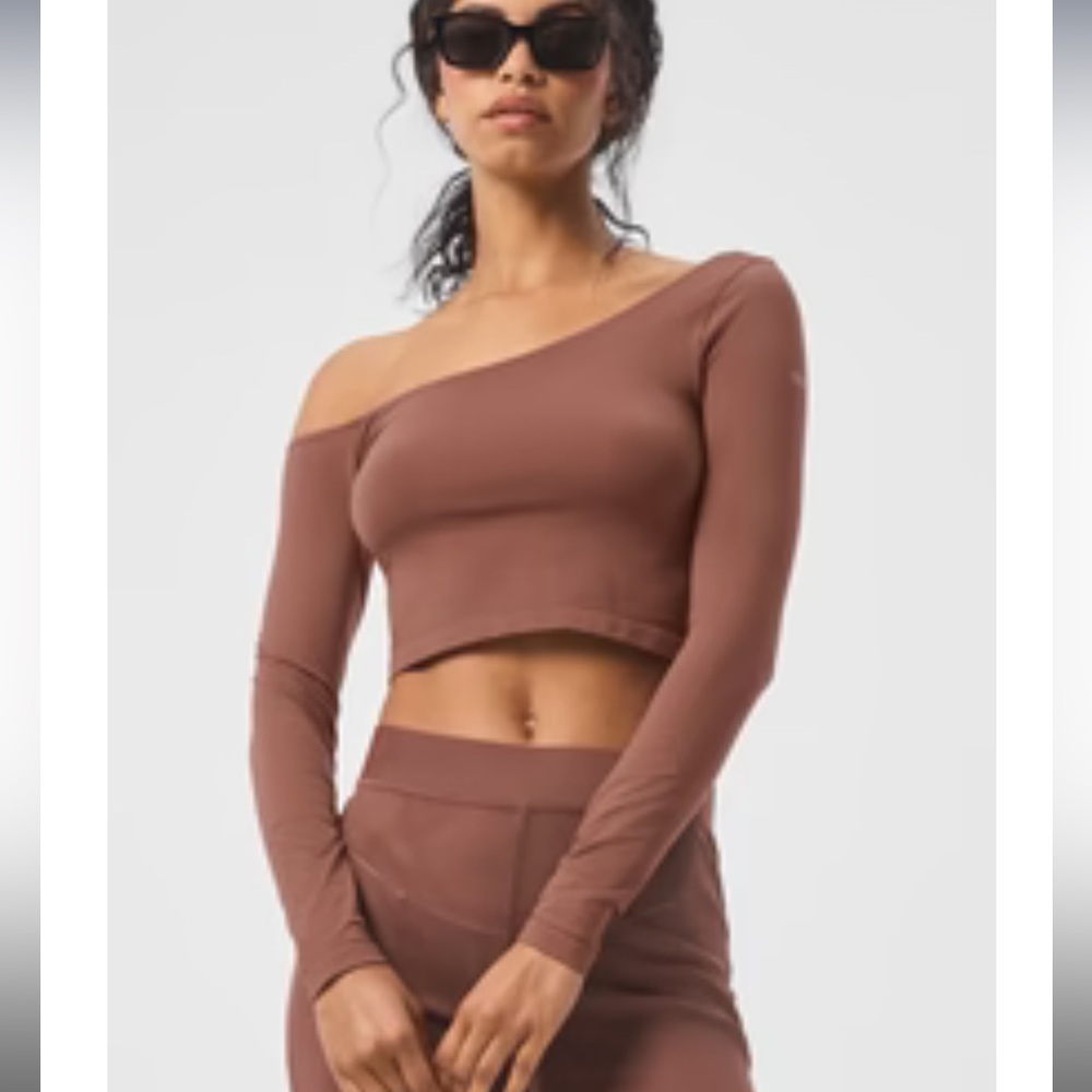 Asymmetric Sheer Glow Long Sleeve